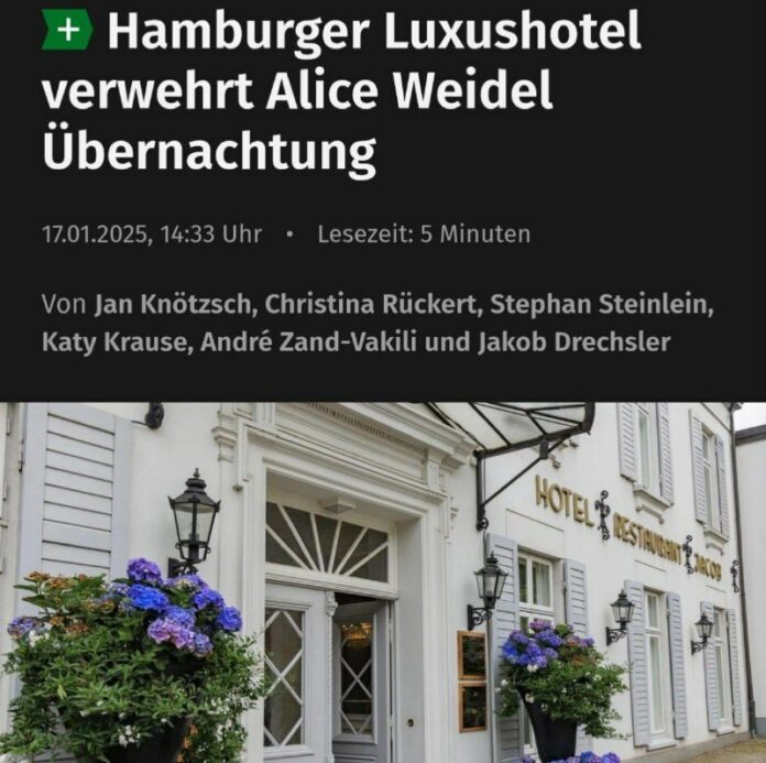 Hamburger Luxushotel verweigert Alice Weidel AufenthaltDie AfD-Chefin und -Kanzl...