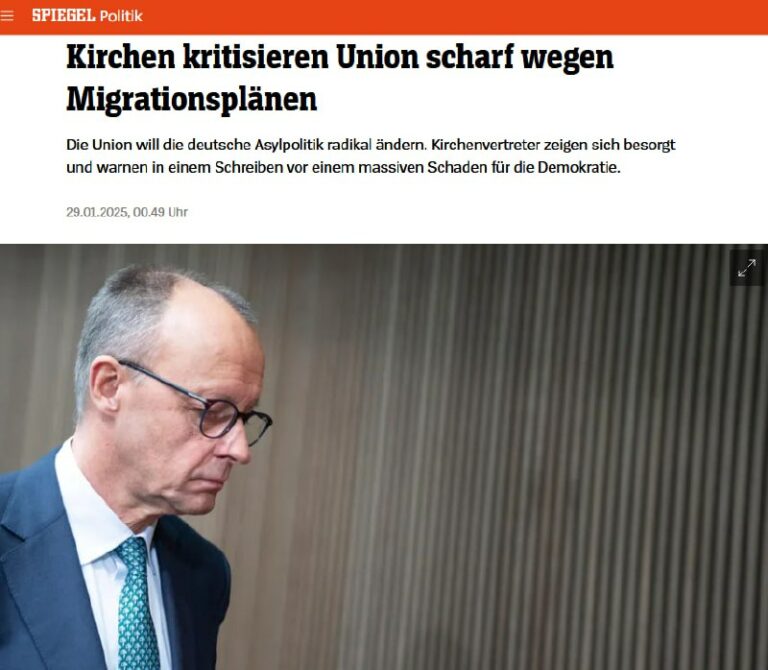 Kirchen besorgt über Migrationsanträge der UnionDie großen deutschen Kirchen zei…