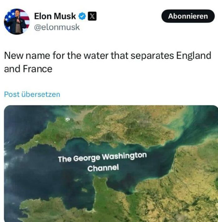 Musk schlägt neuen Namen für den Ärmelkanal vor Der US-Tech-Milliardär Elon #Mus...