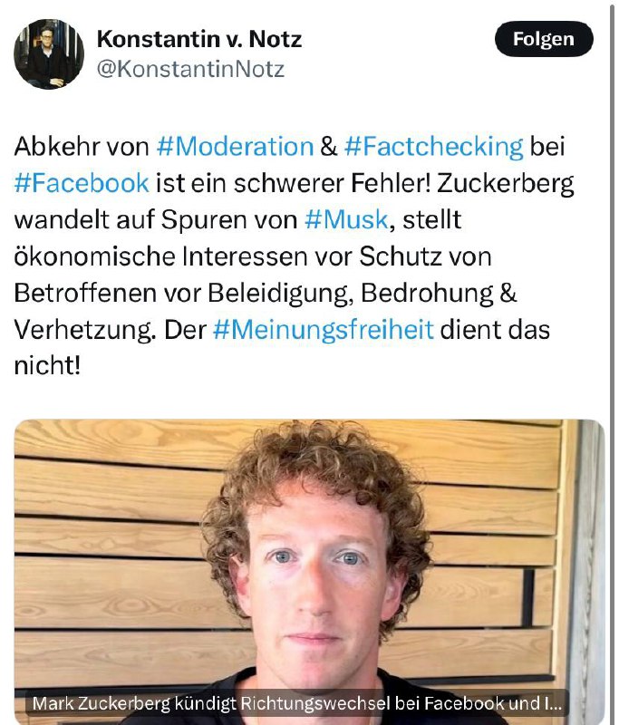 Nach Zuckerbergs Kehrtwende: Grüne fordern öffentlich-rechtliche Alternative für…