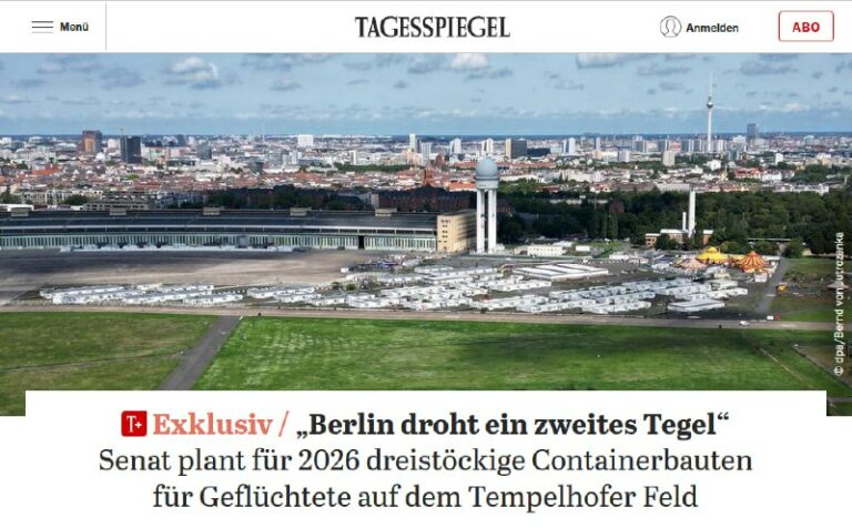 Neue Flüchtlingsunterkünfte in #Berlin geplant Auf dem Tempelhofer Feld in Berli…