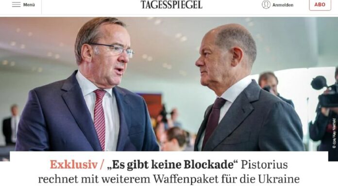 Pistorius: Keine „Blockade“ neuer MilitärhilfenVerteidigungsminister Boris Pisto...