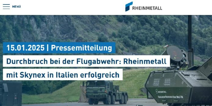 Rheinmetall bekommt Flugabwehr-Auftrag aus RomRheinmetall hat sein neues Flugabw...