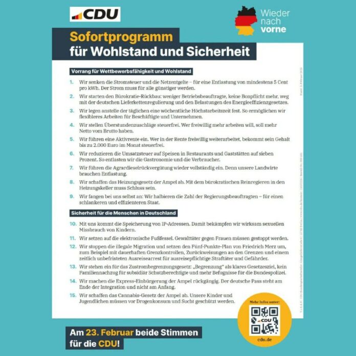 CDU beschließt Sofortprogramm einstimmigBei ihrem Parteitag an diesem Montag hat...