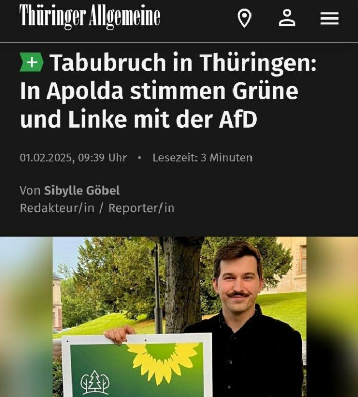 Thüringen: Grüne und Linke stimmen mit Höckes AfDZwar haben die Grünen und die L...