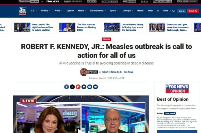ROBERT F. KENNEDY, JR: Masernausbruch ist ein Aufruf zum Handeln für uns alleAls...