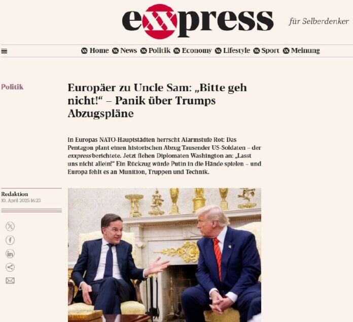 Bericht: In #Europa herrscht Panik über Trumps AbzugspläneIn Europas #NATO-Haupt...