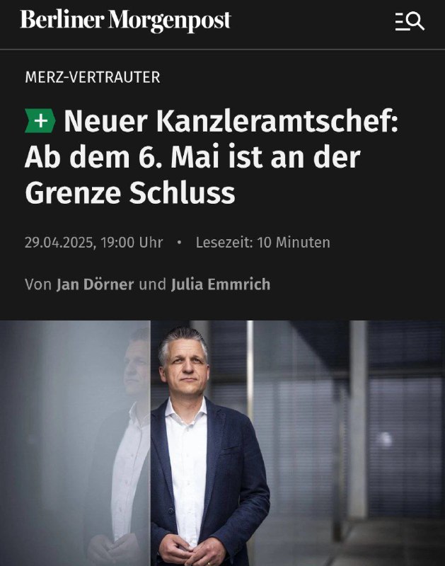  Frei kündigt härteren Migrationskurs ab 6. Mai an Der künftige Kanzleramtschef ...