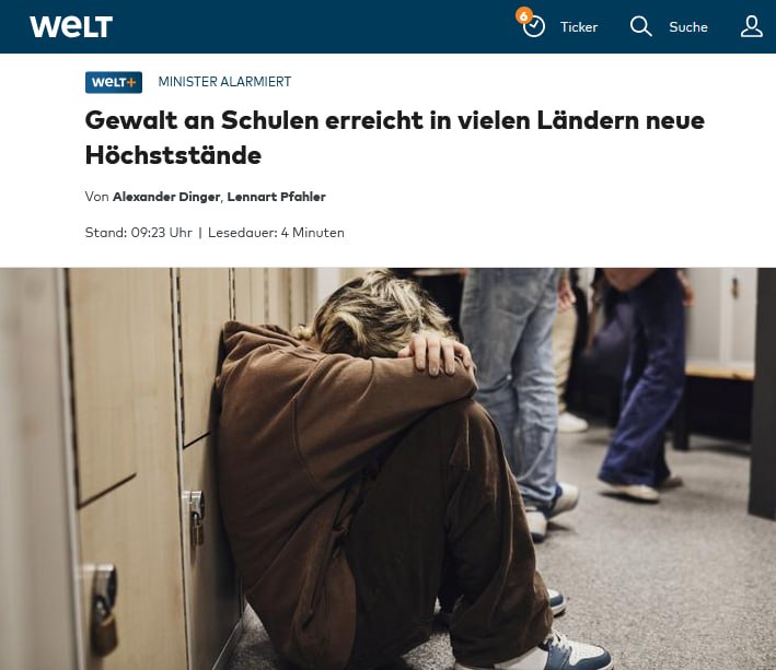 Gewalt an deutschen Schulen nimmt zu Im Jahr 2024 hat es an deutschen #Schulen i…