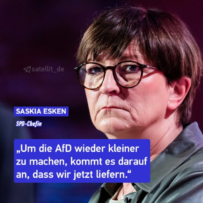 Nach AfD-Hoch in Umfragen: Esken drängt auf schnelle Koalition mit Union Nachdem...