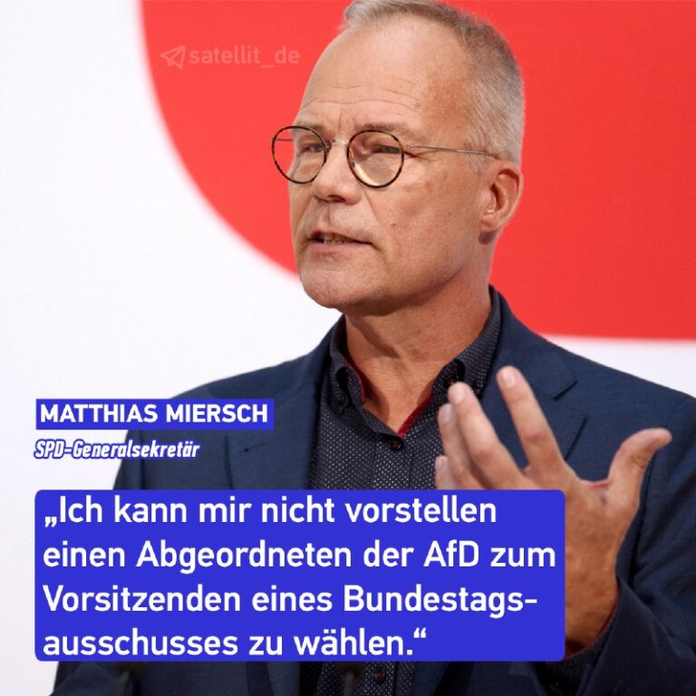 SPD fordert von Union Ablehnung von AfD-Kandidaten für AusschüsseSPD-Generalsekr…