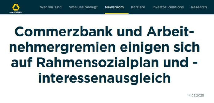 Commerzbank einigt sich mit Betriebsrat über #StellenabbauDie #Commerzbank hat s...