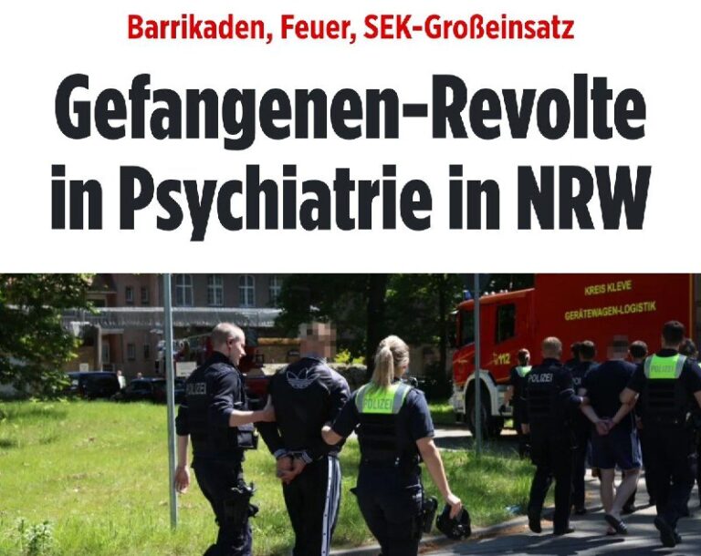Großeinsatz in psychiatrischer Klinik in NRW – Spezialkräfte vor OrtIn einer Kli…