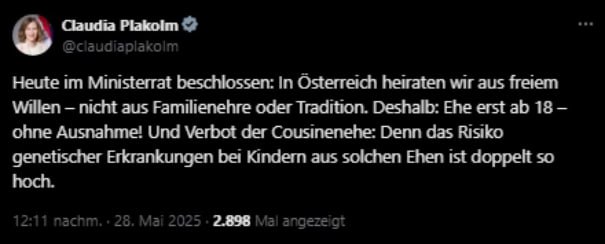 Österreich verschärft Ehegesetz: Stopp für Kinder- und Cousin-Ehen Die österreic…