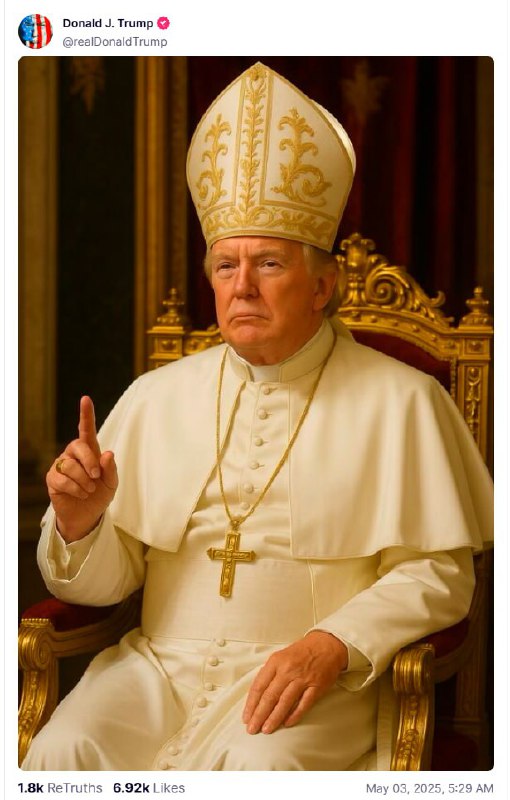 Trump präsentiert sich als #PapstUS-Präsident Donald #Trump hat ein Bild des Pa…