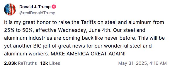 Trump will Zölle auf Stahl und Aluminium verdoppelnUS-Präsident #Trump will die …