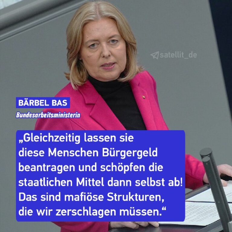 Bas spricht von „mafiösen Strukturen“ beim Bürgergeld Arbeitsministerin Bärbel B...