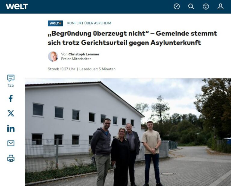 Gericht gibt grünes Licht für Asylunterkunft – Gemeinde will dagegen Rechtsmitte…
