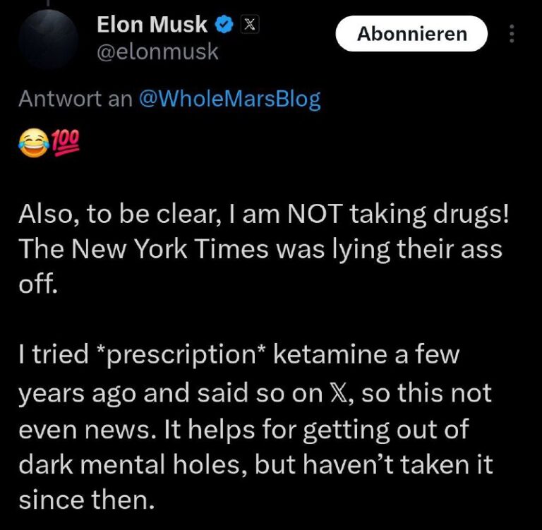 Musk weist Drogenvorwürfe scharf zurück#Tesla-Chef Elon #Musk hat Medienberichte…