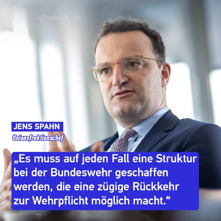Spahn offen für Rückkehr zur WehrpflichtUnionsfraktionschef Jens Spahn hat sich …