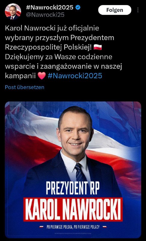 Ukraine-Hilfen in Gefahr? Nawrocki gewinnt Präsidentschaftswahl in #PolenLaut d…